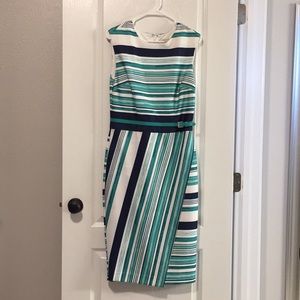 Eva Mendes asymmetrical midi belted dress size M